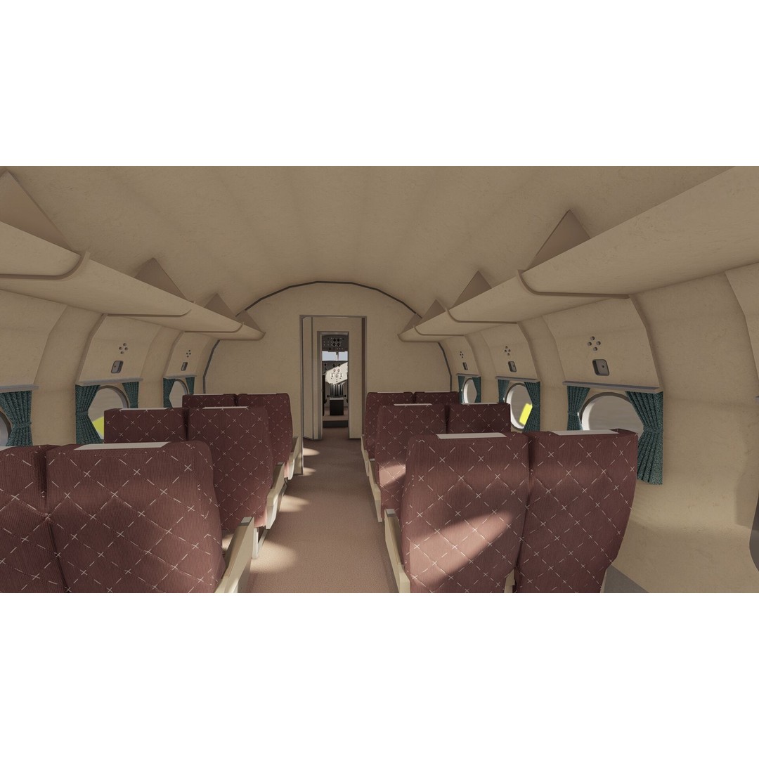 Douglas DC-3 and DC-4 3D Model – High Poly Aircraft with Interior, FBX/OBJ - View 26