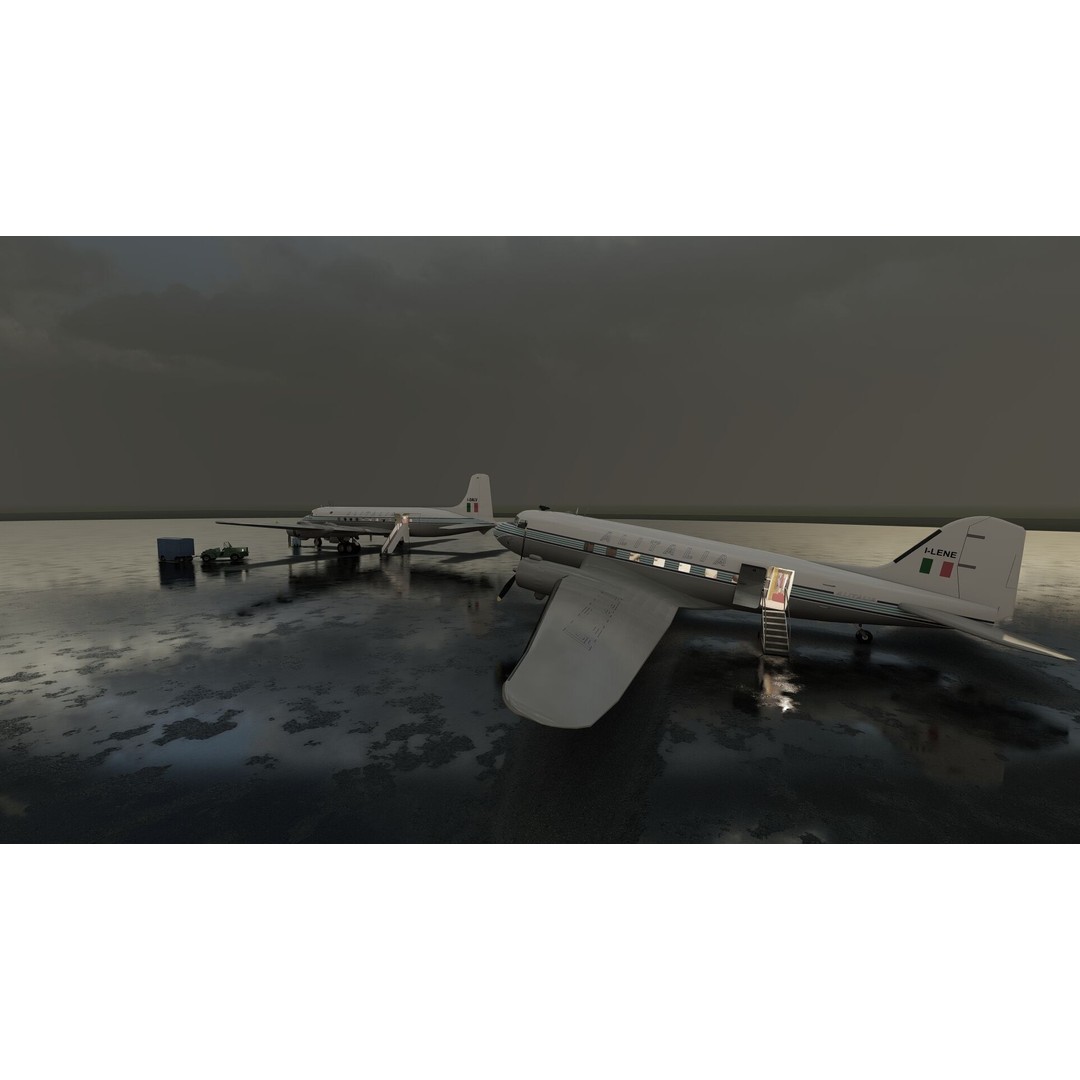 Douglas DC-3 and DC-4 3D Model – High Poly Aircraft with Interior, FBX/OBJ - View 35