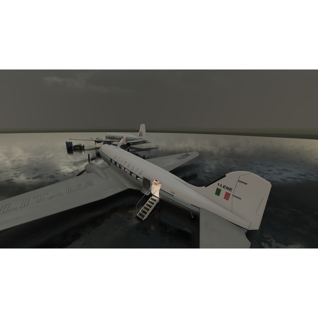 Douglas DC-3 and DC-4 3D Model – High Poly Aircraft with Interior, FBX/OBJ - View 36