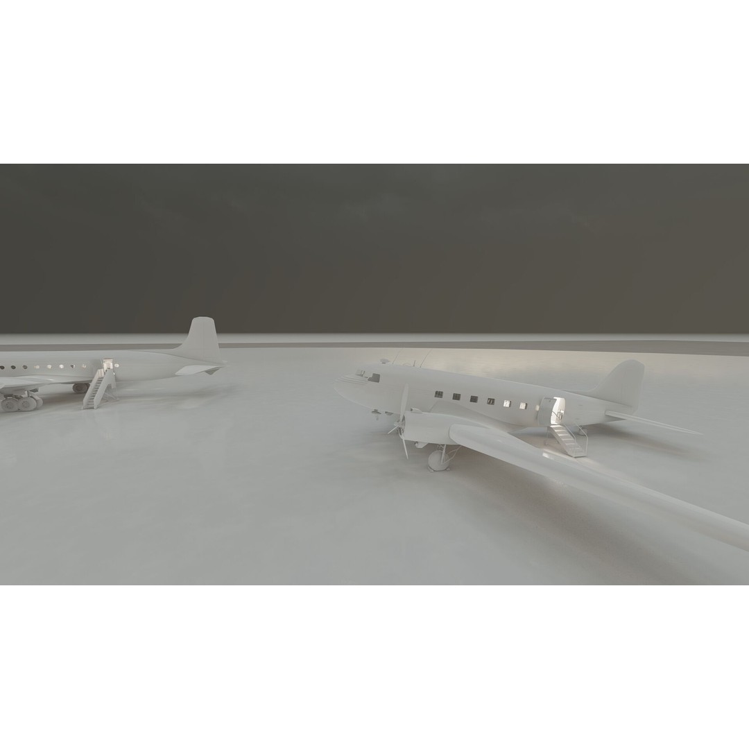 Douglas DC-3 and DC-4 3D Model – High Poly Aircraft with Interior, FBX/OBJ - View 38