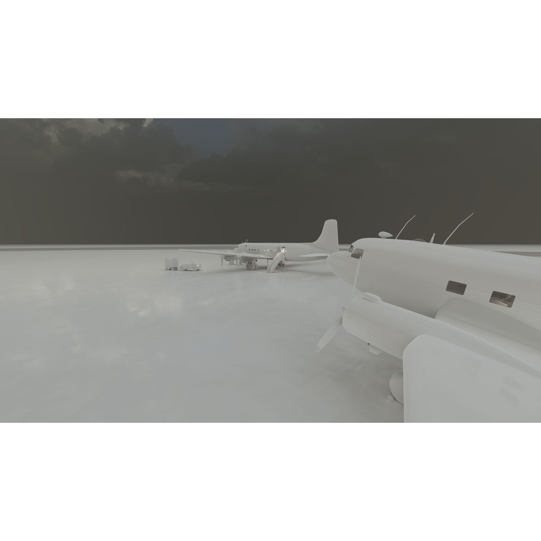 Douglas DC-3 and DC-4 3D Model – High Poly Aircraft with Interior, FBX/OBJ - View 40