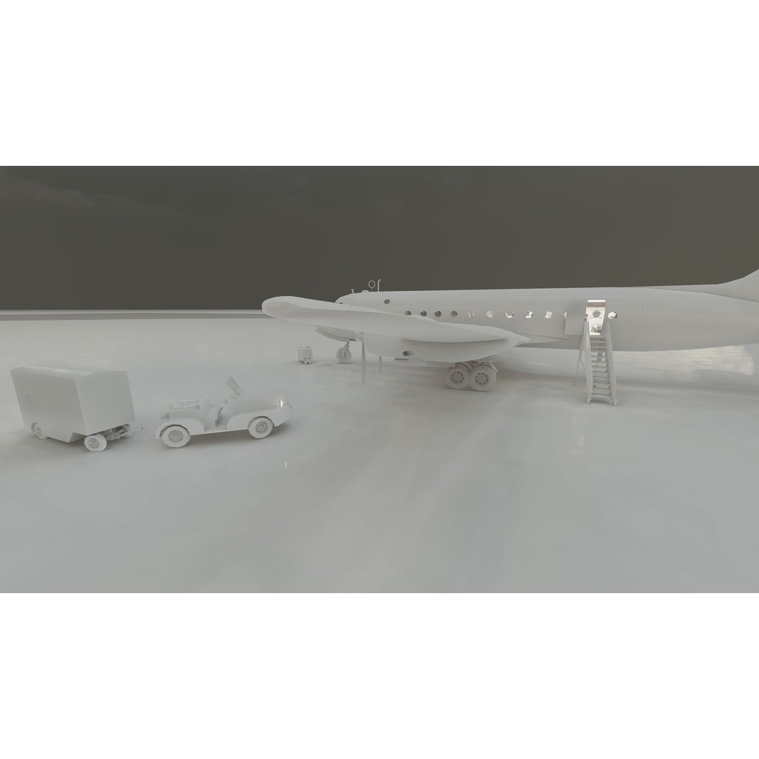 Douglas DC-3 and DC-4 3D Model – High Poly Aircraft with Interior, FBX/OBJ - View 41