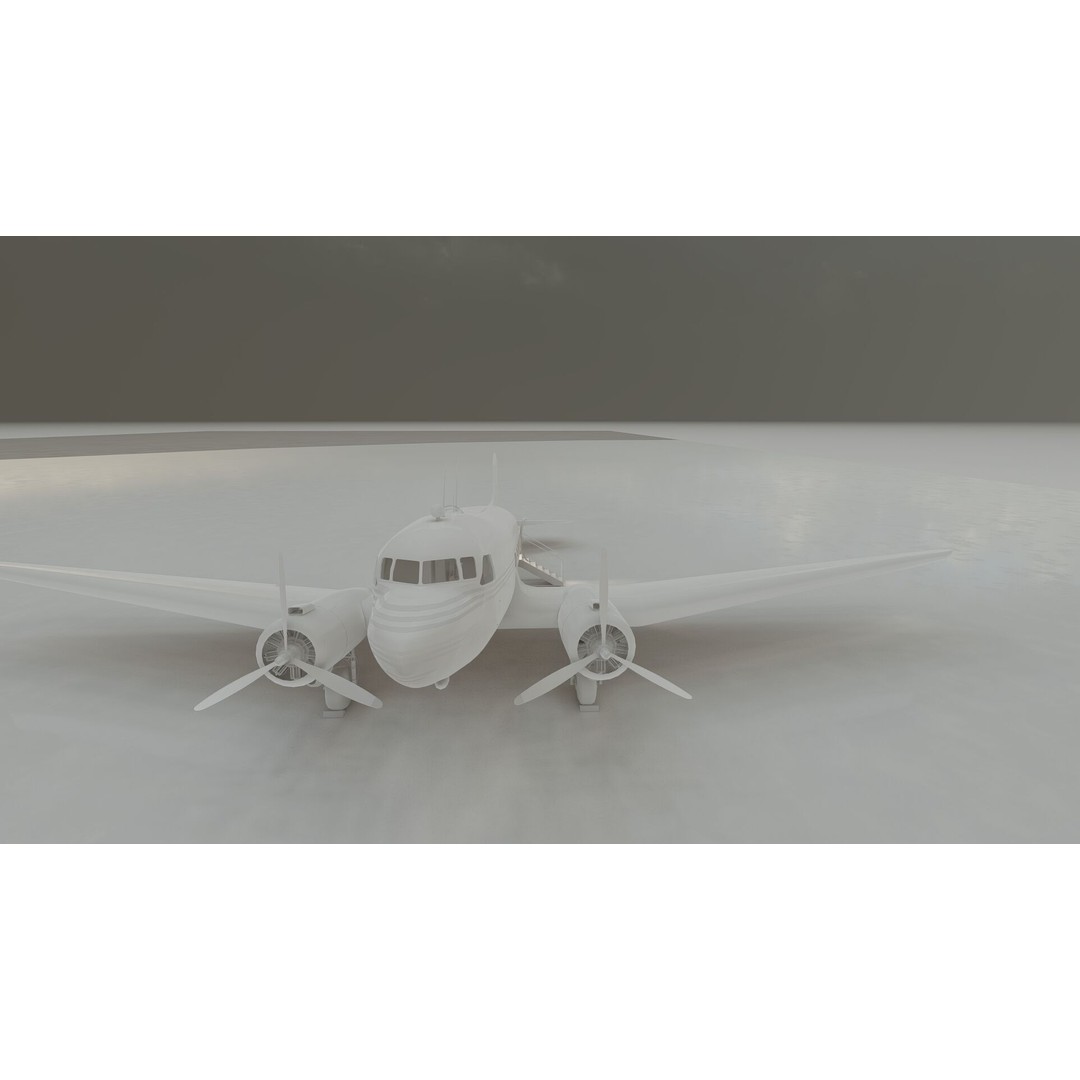 Douglas DC-3 and DC-4 3D Model – High Poly Aircraft with Interior, FBX/OBJ - View 46