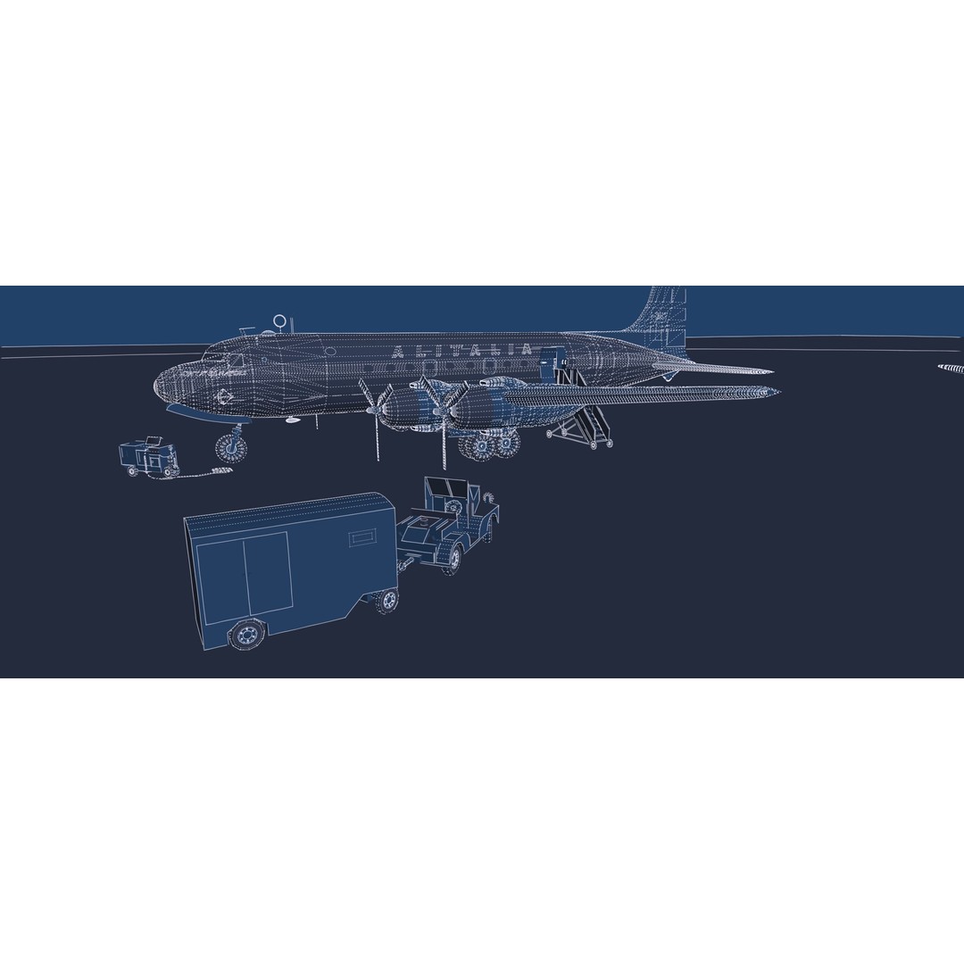 Douglas DC-3 and DC-4 3D Model – High Poly Aircraft with Interior, FBX/OBJ - View 48