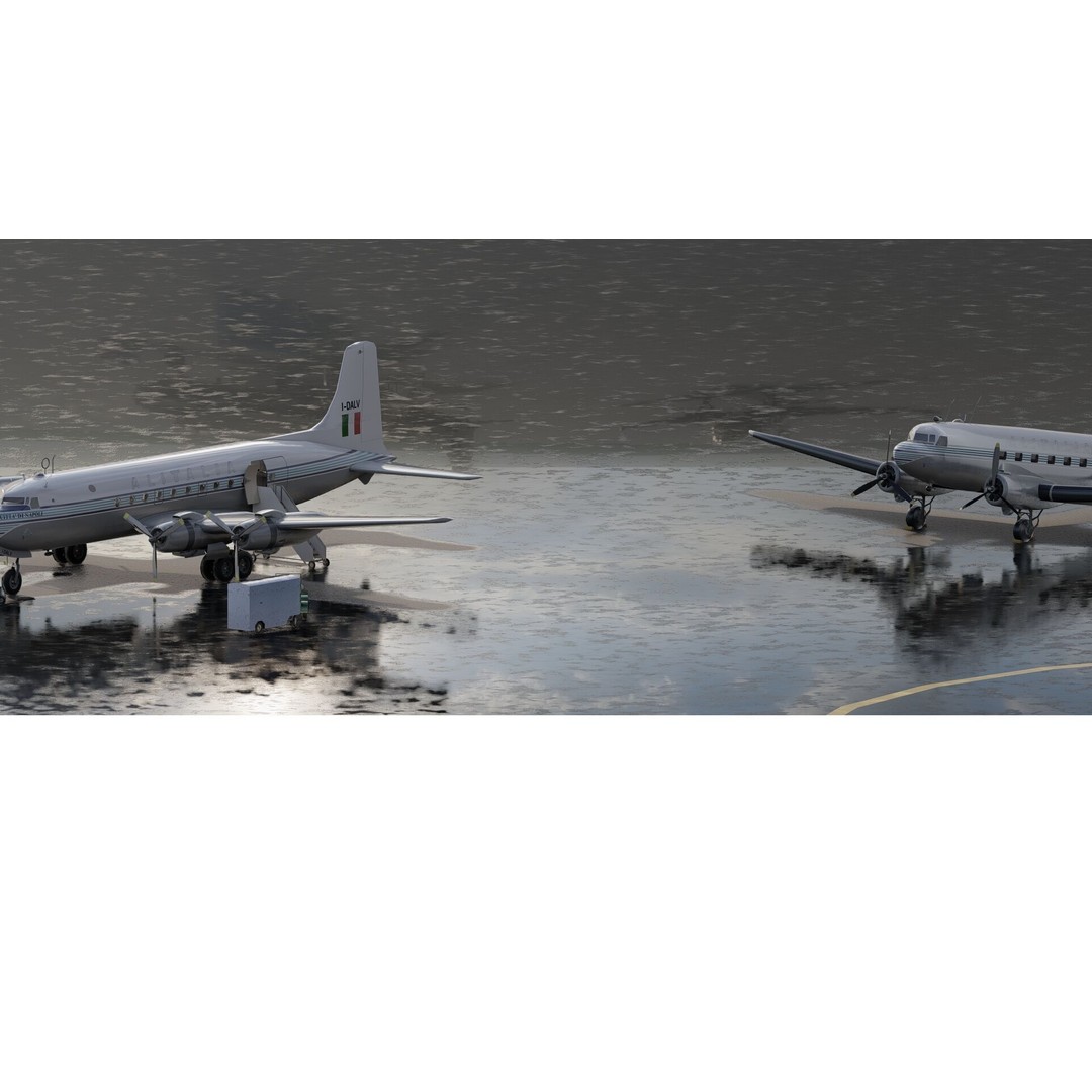 Douglas DC-3 and DC-4 3D Model – High Poly Aircraft with Interior, FBX/OBJ - View 8