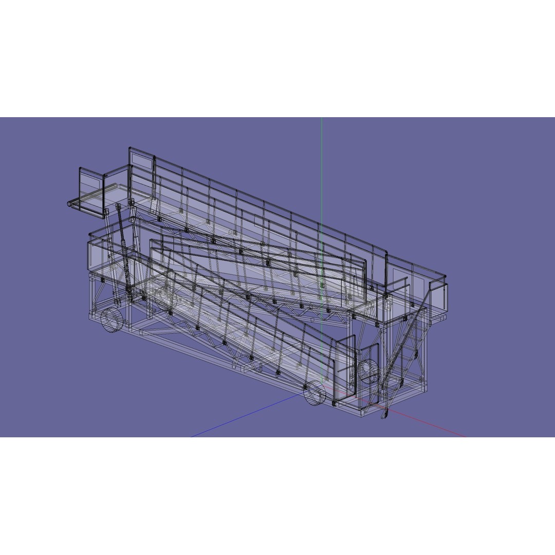AVIRamp 3D Model – Low Poly Airport Boarding Ramp, FBX, OBJ