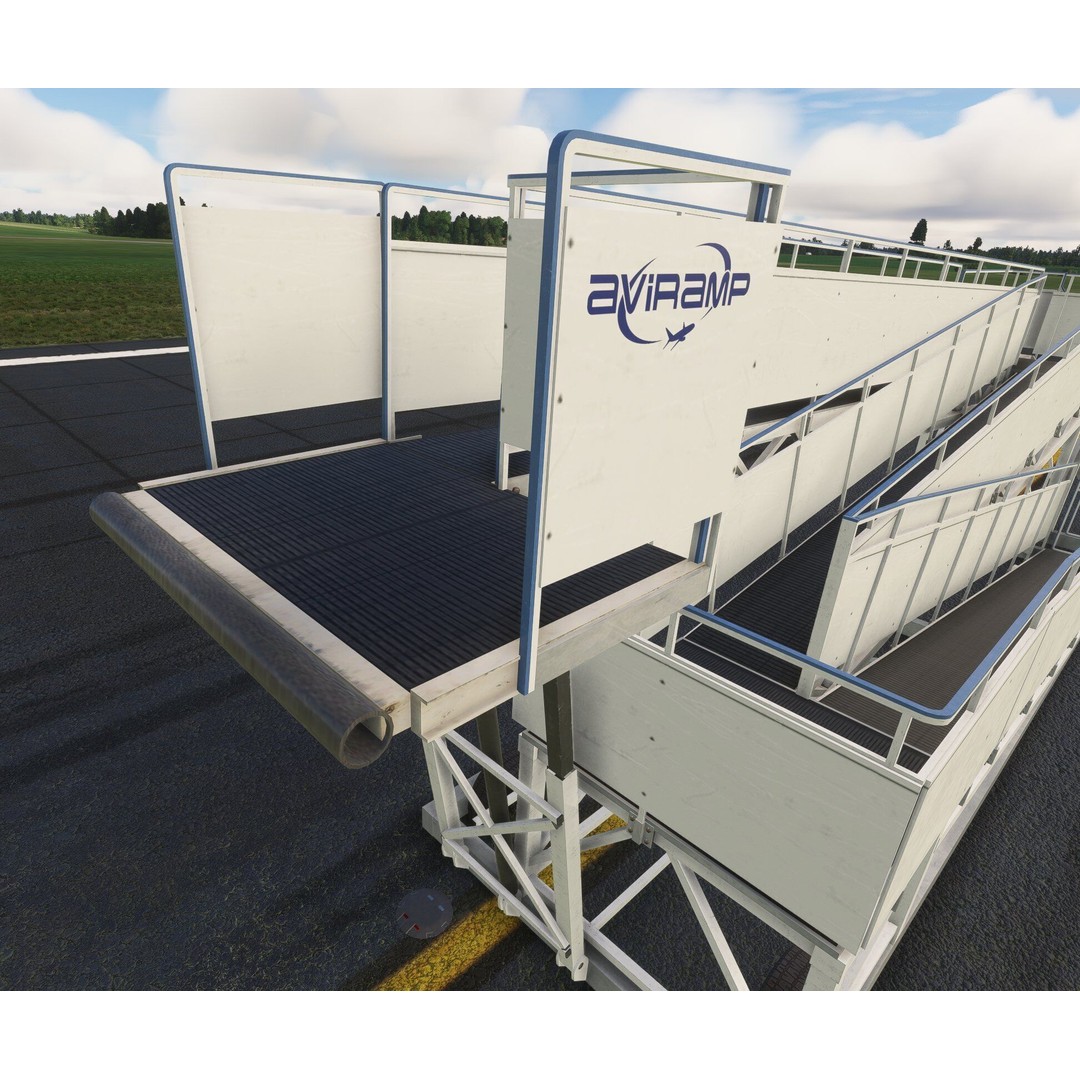 AVIRamp 3D Model – Low Poly Airport Boarding Ramp, FBX, OBJ - View 11
