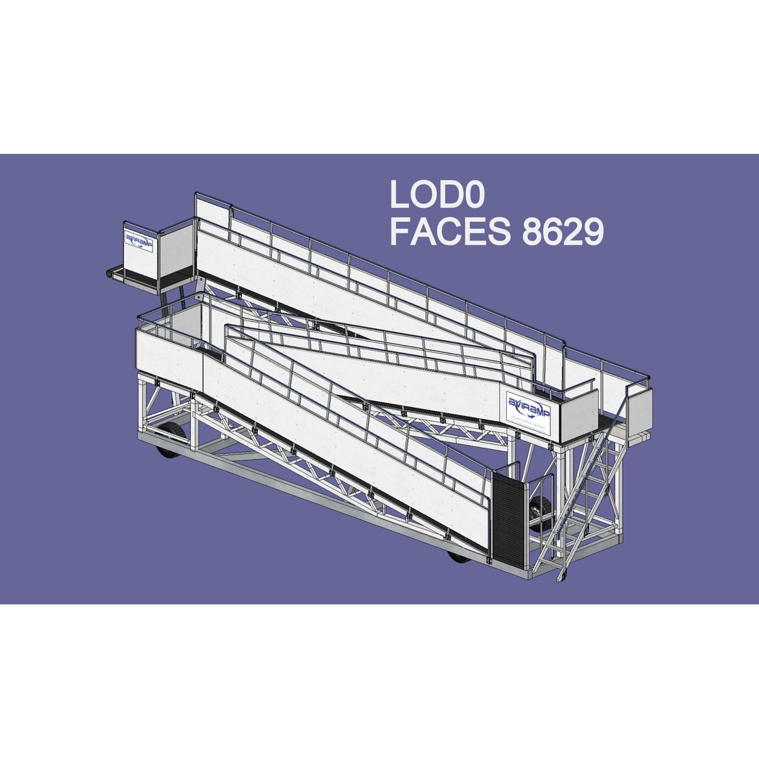 AVIRamp 3D Model – Low Poly Airport Boarding Ramp, FBX, OBJ - View 14