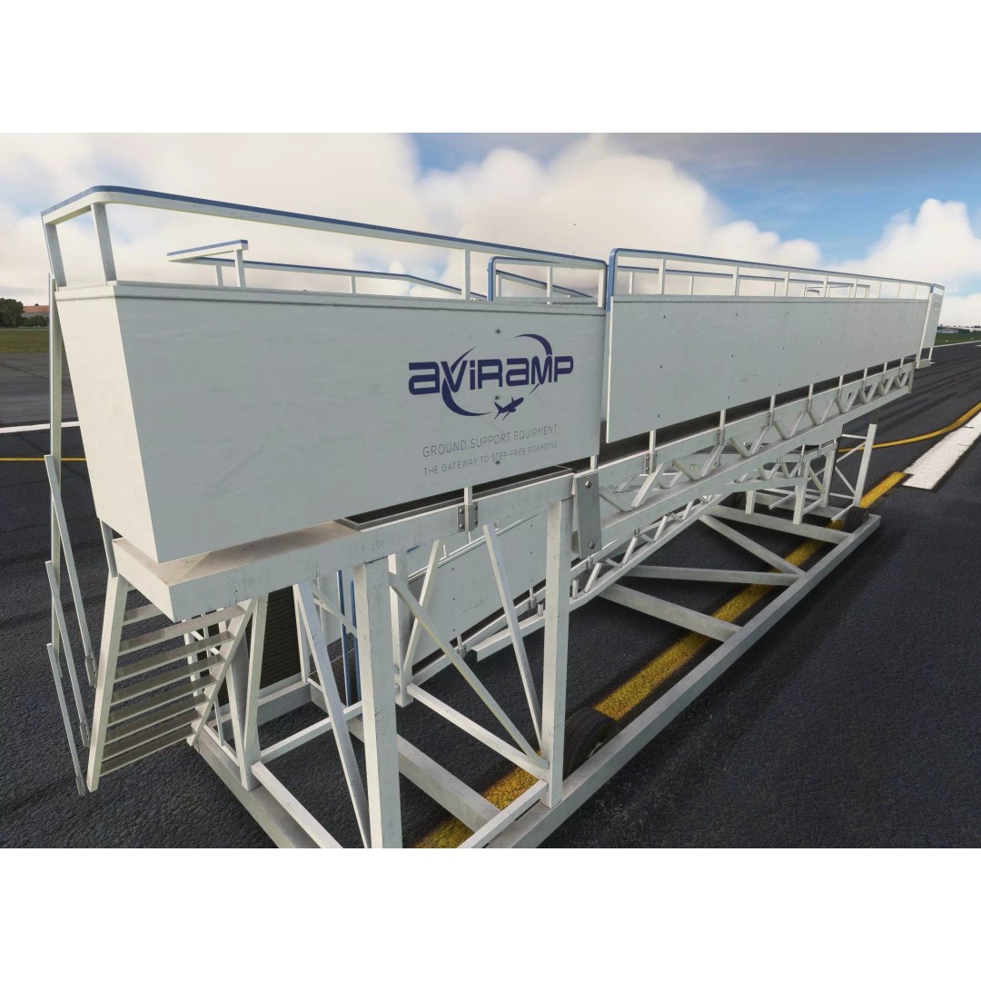 AVIRamp 3D Model – Low Poly Airport Boarding Ramp, FBX, OBJ - View 2