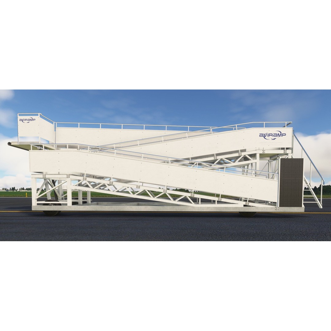AVIRamp 3D Model – Low Poly Airport Boarding Ramp, FBX, OBJ - View 4