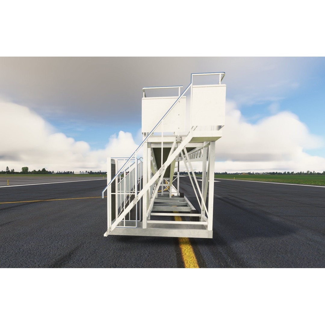 AVIRamp 3D Model – Low Poly Airport Boarding Ramp, FBX, OBJ - View 7
