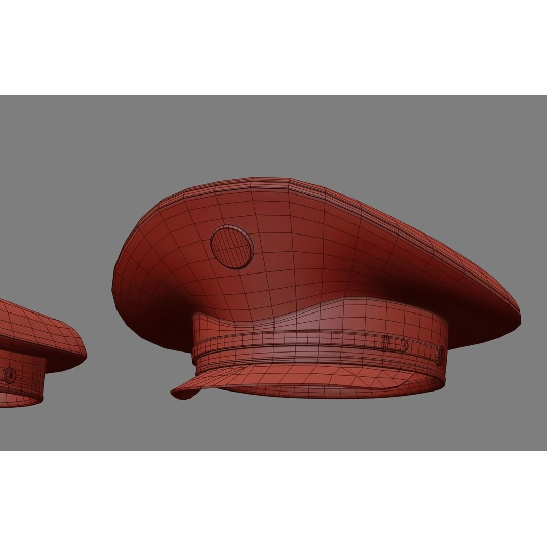 Army Officer Service Cap 3D Model – Low Poly PBR Game Asset, FBX