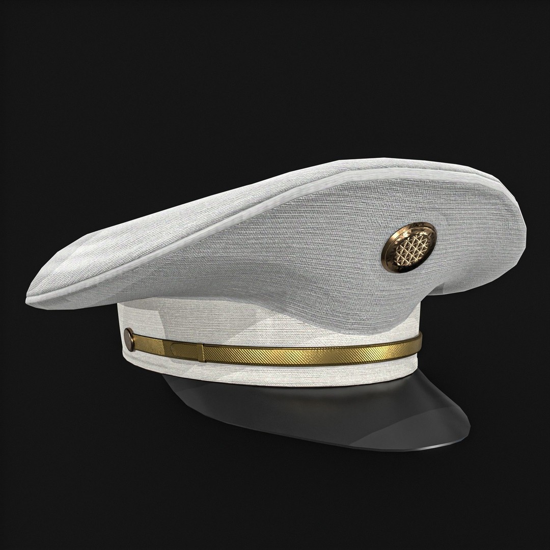Army Officer Service Cap 3D Model – Low Poly PBR Game Asset, FBX - View 11
