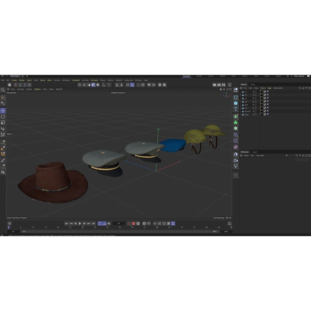 Army Officer Service Cap 3D Model – Low Poly PBR Game Asset, FBX - View 21