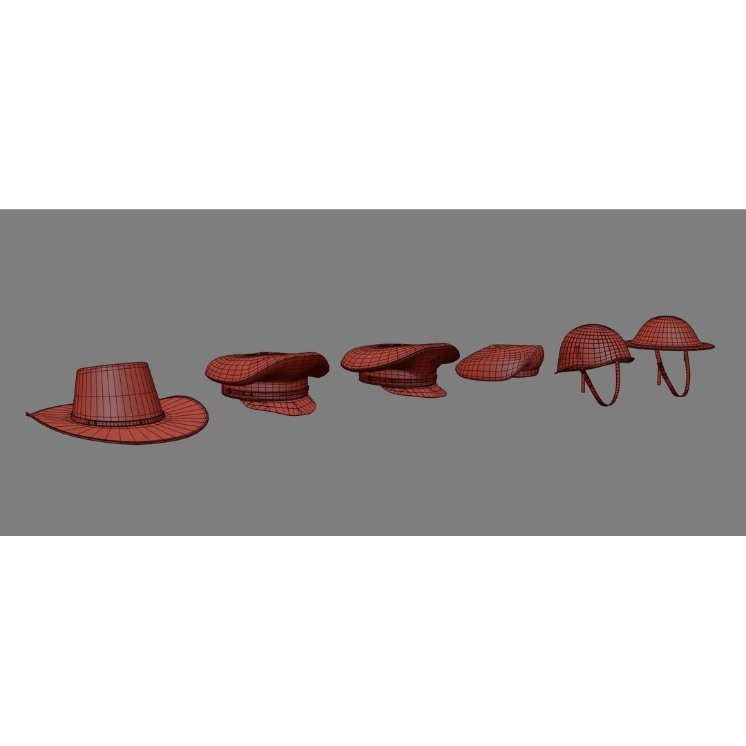 Army Officer Service Cap 3D Model – Low Poly PBR Game Asset, FBX - View 23