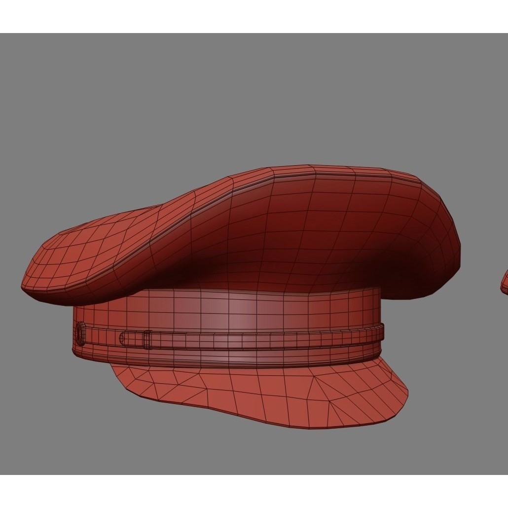 Army Officer Service Cap 3D Model – Low Poly PBR Game Asset, FBX - View 24