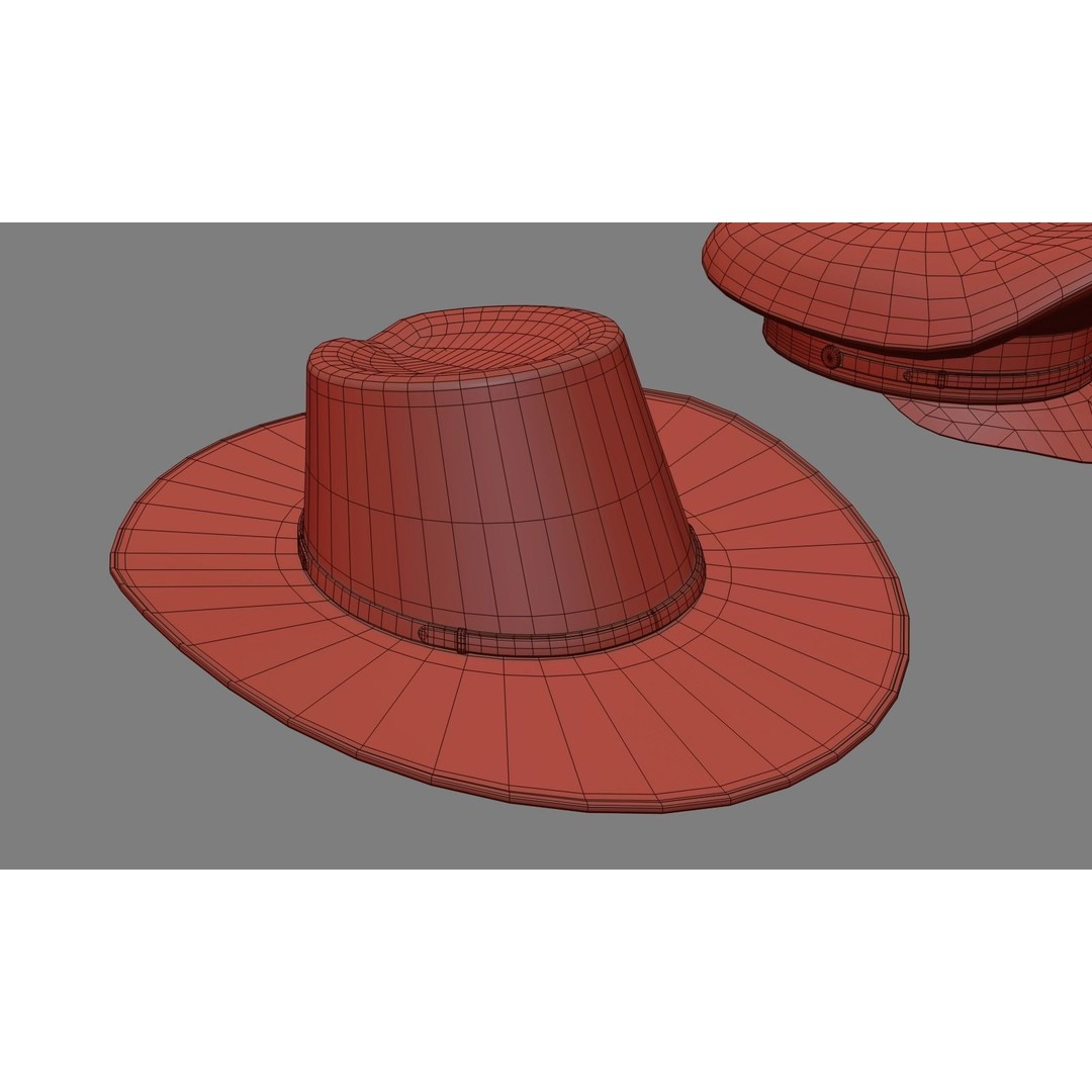 Army Officer Service Cap 3D Model – Low Poly PBR Game Asset, FBX - View 25