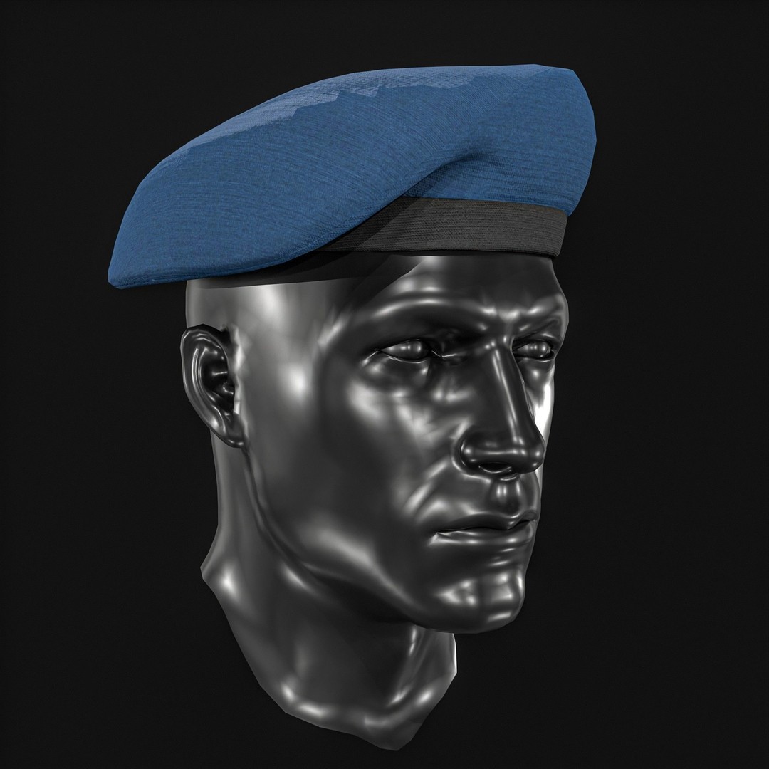 Army Officer Service Cap 3D Model – Low Poly PBR Game Asset, FBX - View 7