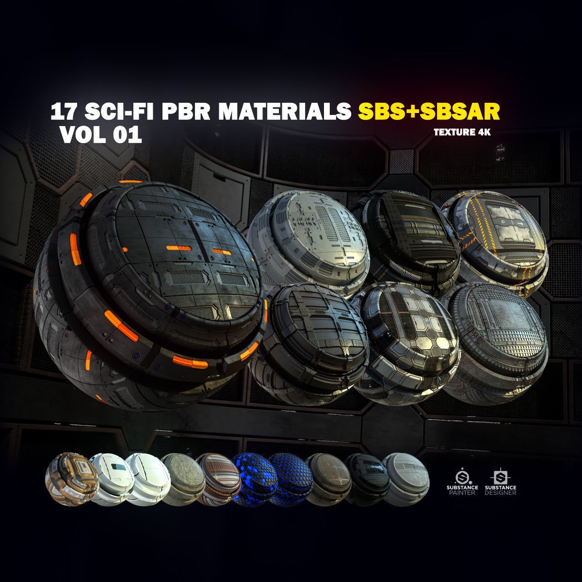 Premium Sci-Fi PBR Materials - 3D Model