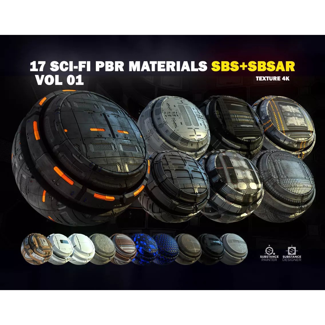 Premium Sci-Fi PBR Materials - 3D Model - View 2
