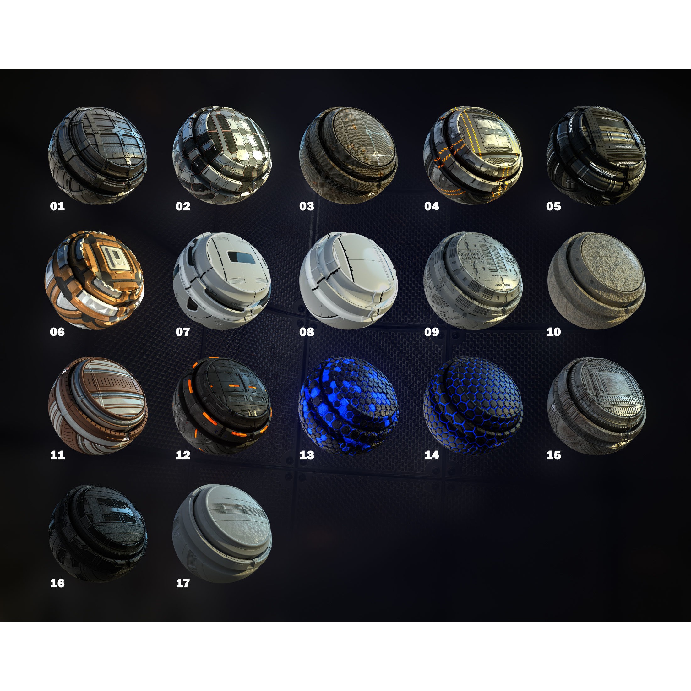 Premium Sci-Fi PBR Materials - 3D Model - View 3