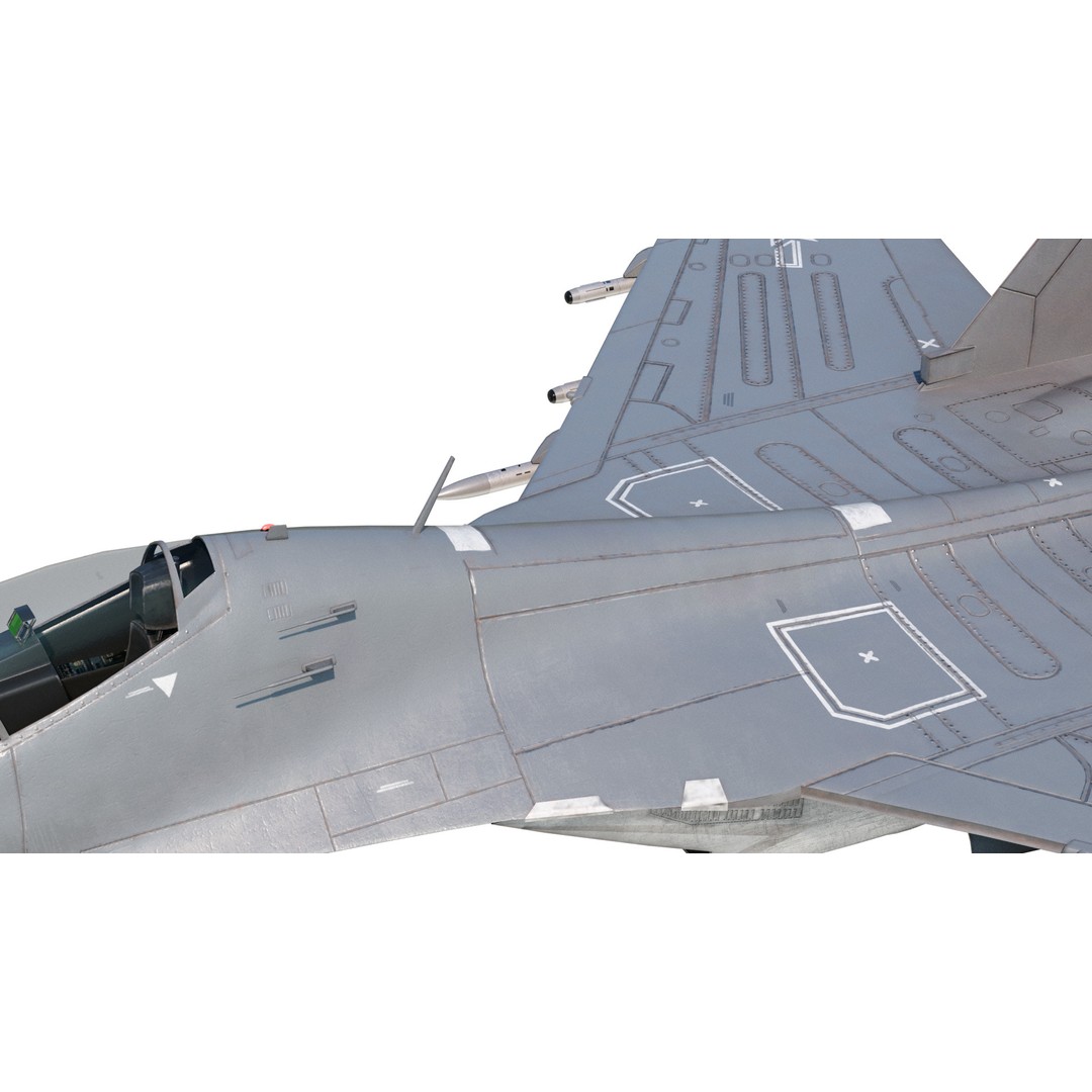 Chinese Shenyang J-16 Fighter 3D Model – Low Poly PBR Game Asset, FBX - View 11