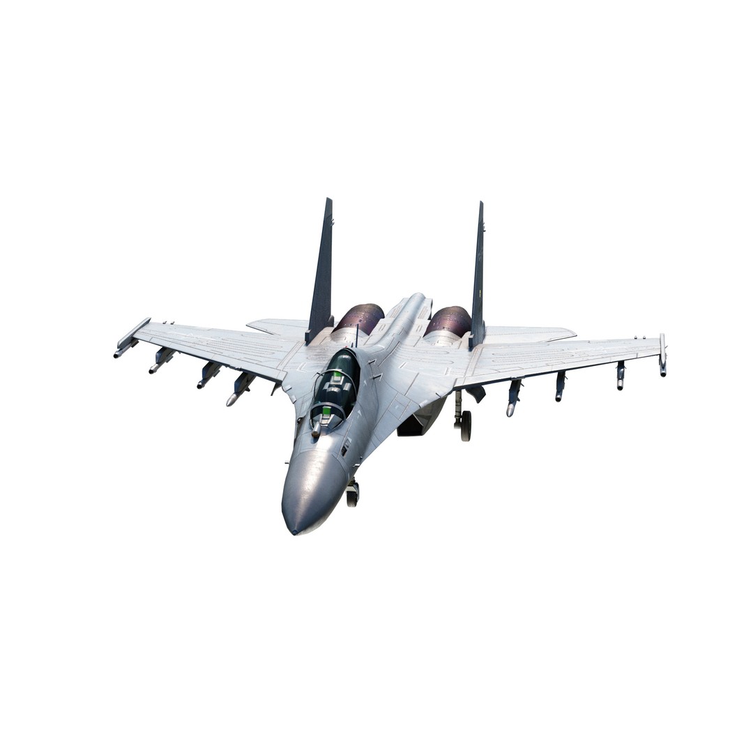 Chinese Shenyang J-16 Fighter 3D Model – Low Poly PBR Game Asset, FBX - View 12