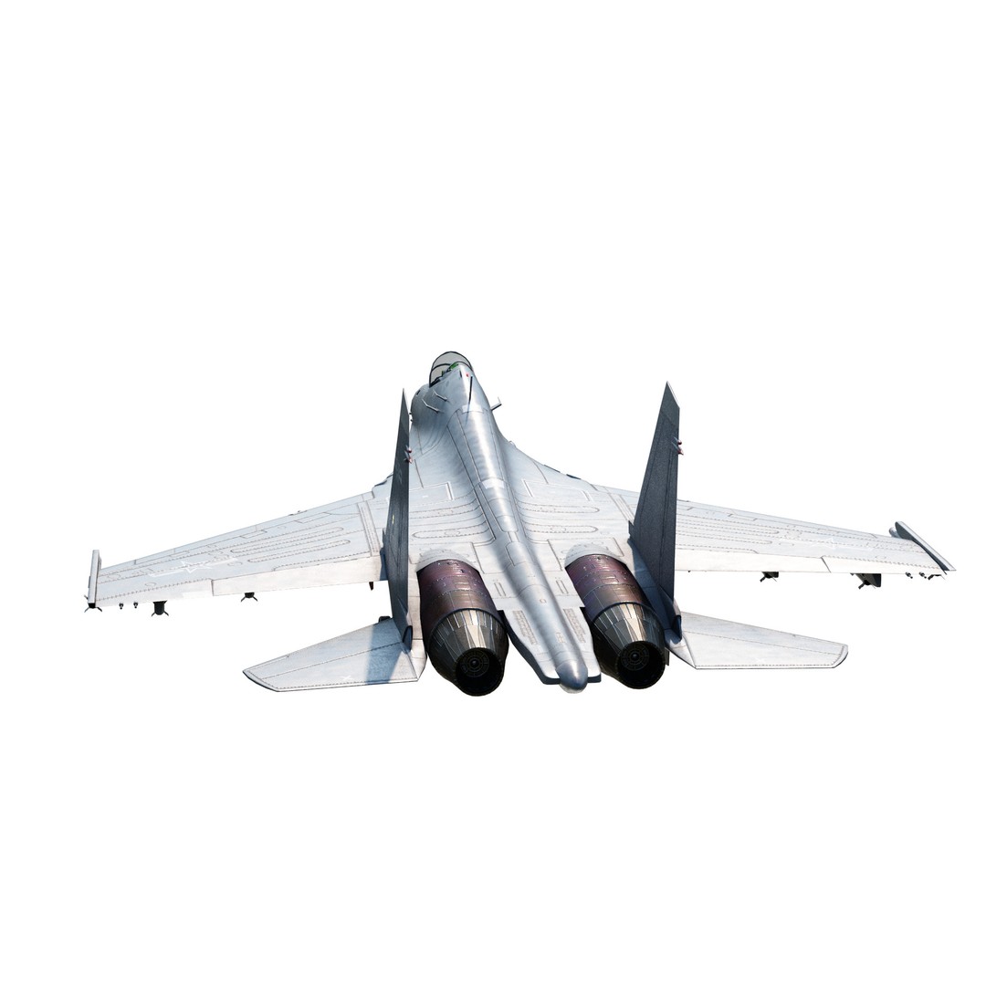 Chinese Shenyang J-16 Fighter 3D Model – Low Poly PBR Game Asset, FBX - View 13