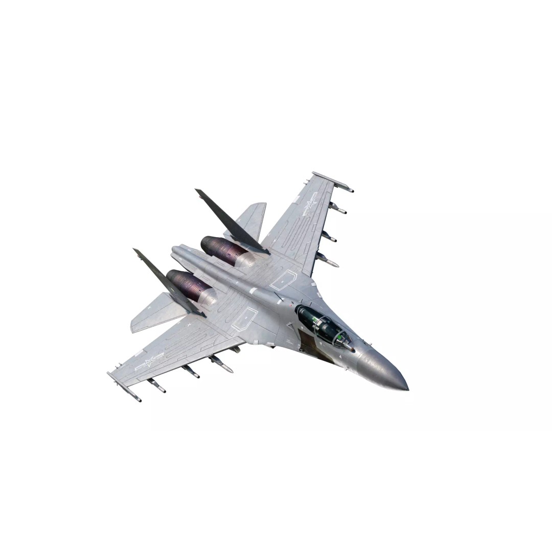 Chinese Shenyang J-16 Fighter 3D Model – Low Poly PBR Game Asset, FBX - View 2