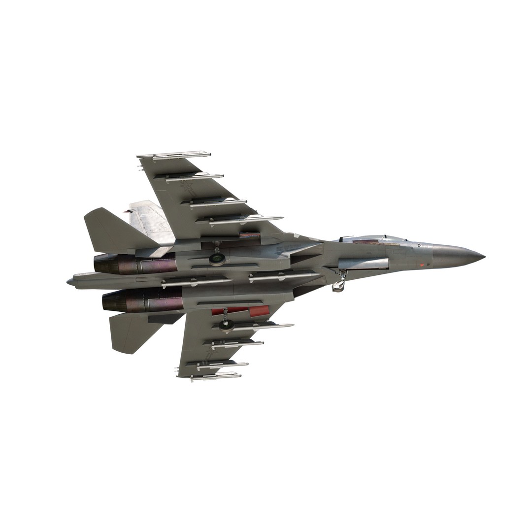 Chinese Shenyang J-16 Fighter 3D Model – Low Poly PBR Game Asset, FBX - View 7