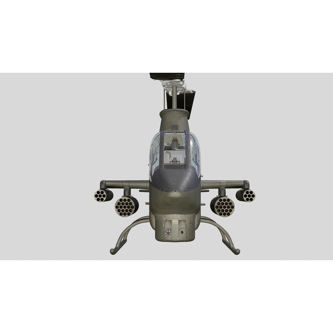 AH-1G Cobra 3D Model – Low Poly Game Ready Helicopter, FBX - View 15