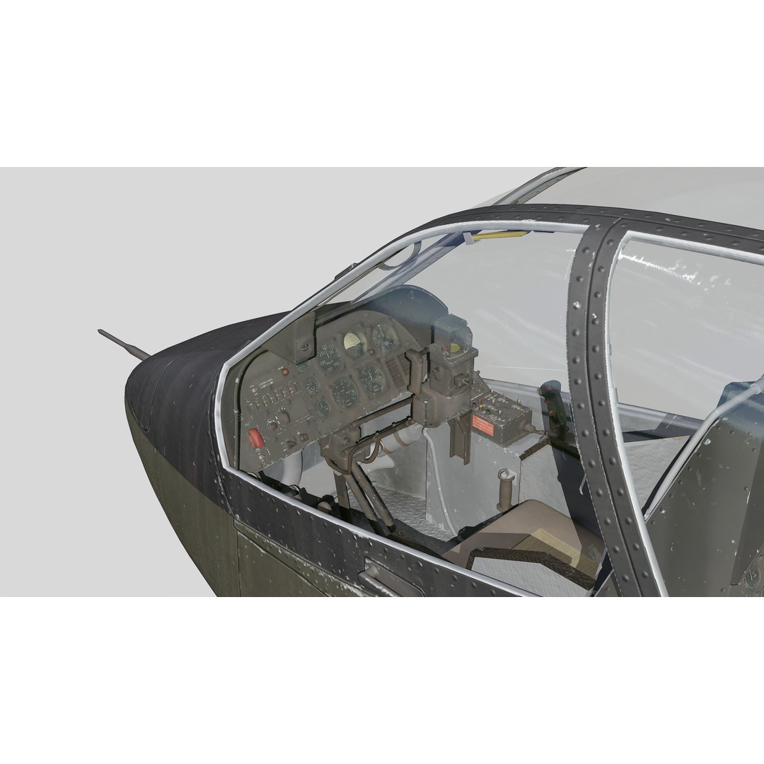 AH-1G Cobra 3D Model – Low Poly Game Ready Helicopter, FBX - View 25