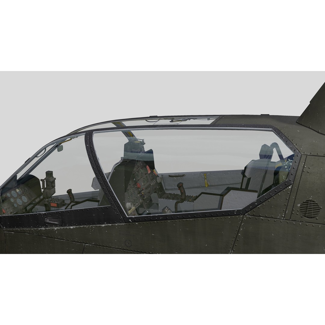 AH-1G Cobra 3D Model – Low Poly Game Ready Helicopter, FBX - View 29