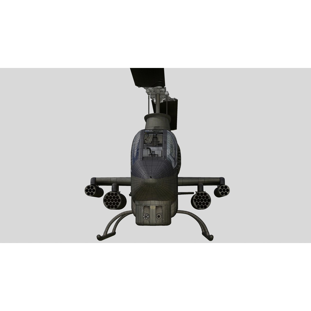AH-1G Cobra 3D Model – Low Poly Game Ready Helicopter, FBX - View 32