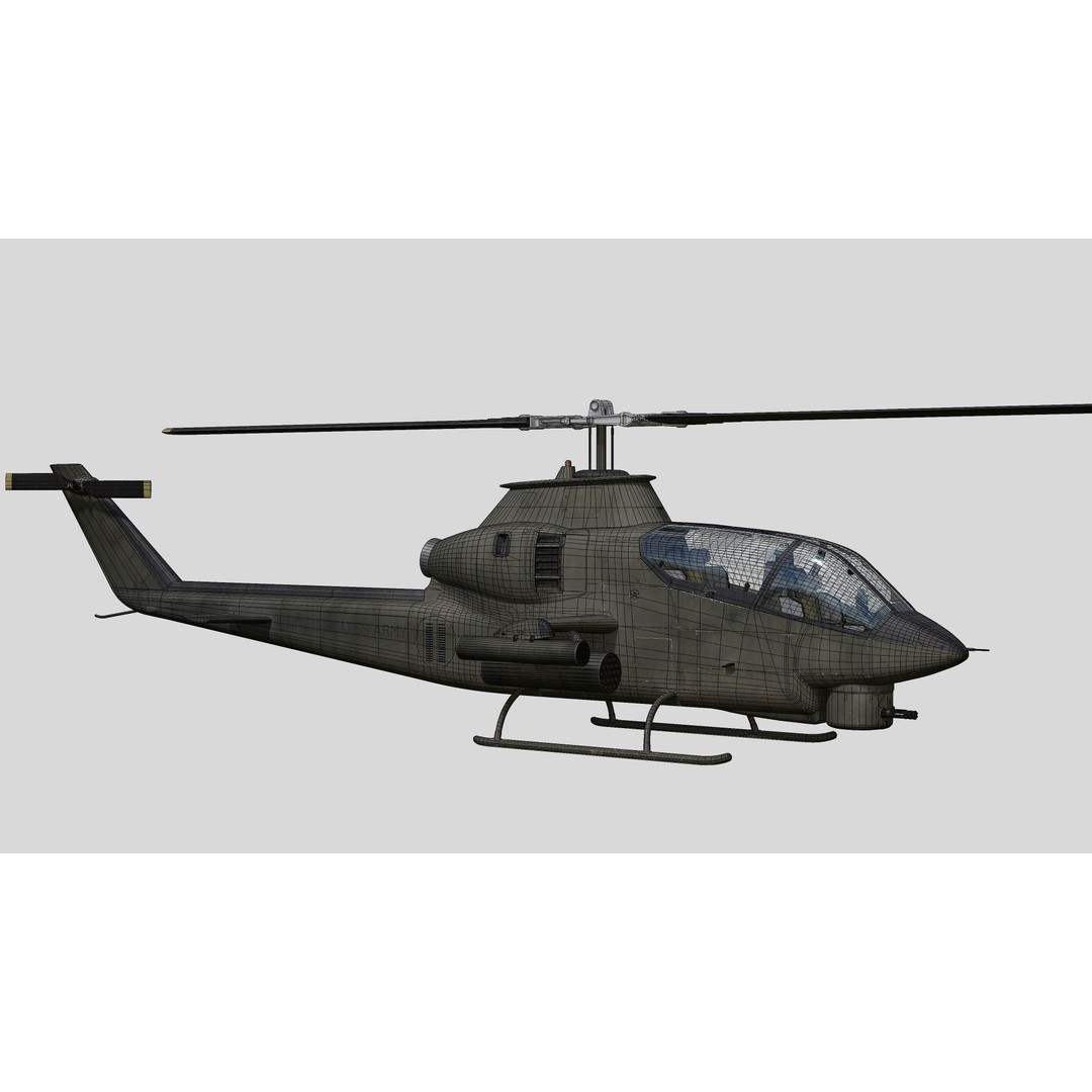 AH-1G Cobra 3D Model – Low Poly Game Ready Helicopter, FBX - View 41