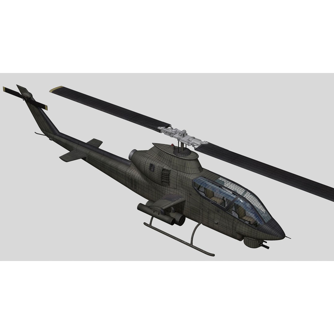 AH-1G Cobra 3D Model – Low Poly Game Ready Helicopter, FBX - View 42