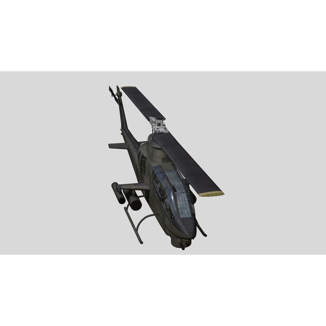AH-1G Cobra 3D Model – Low Poly Game Ready Helicopter, FBX - View 43