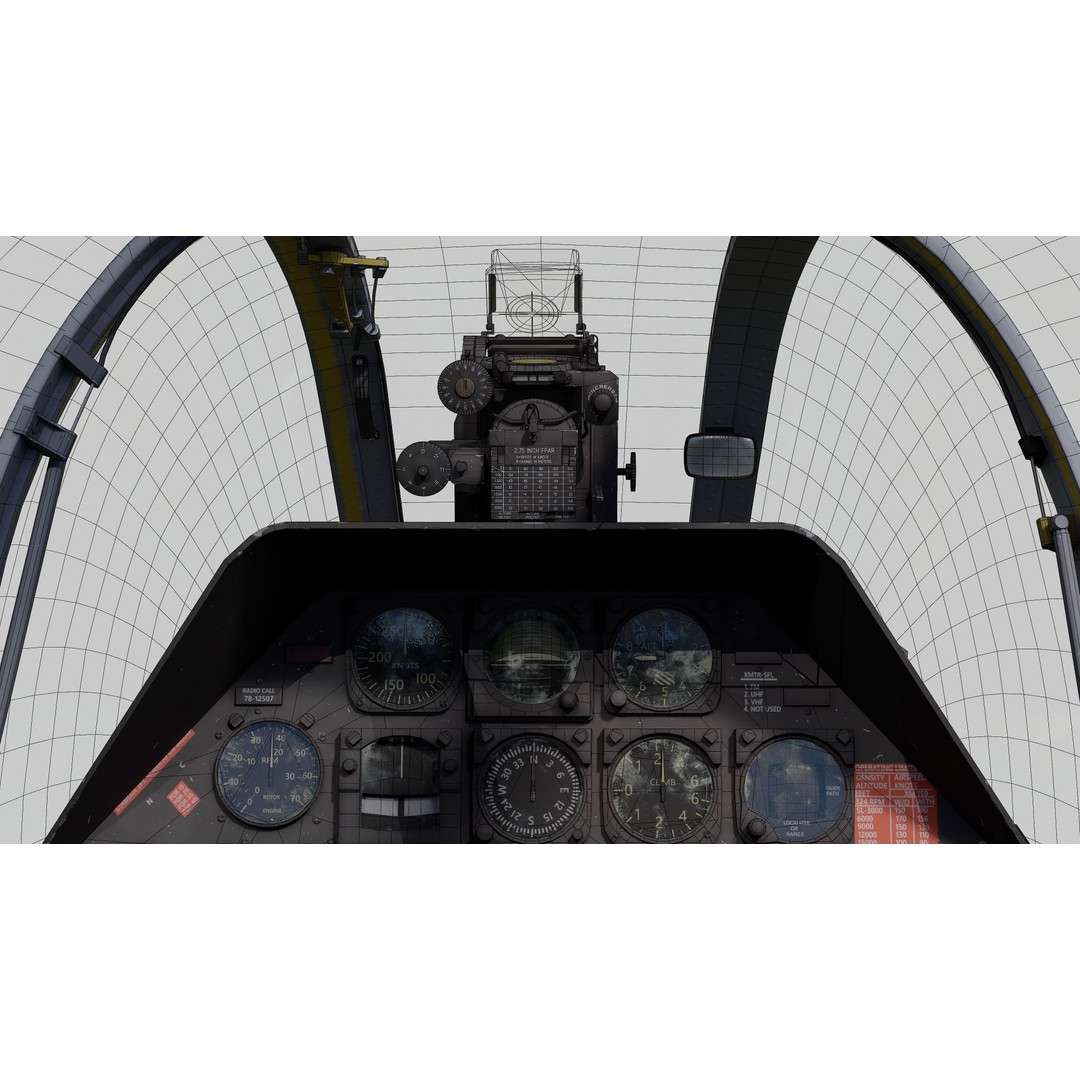 AH-1G Cobra 3D Model – Low Poly Game Ready Helicopter, FBX - View 54