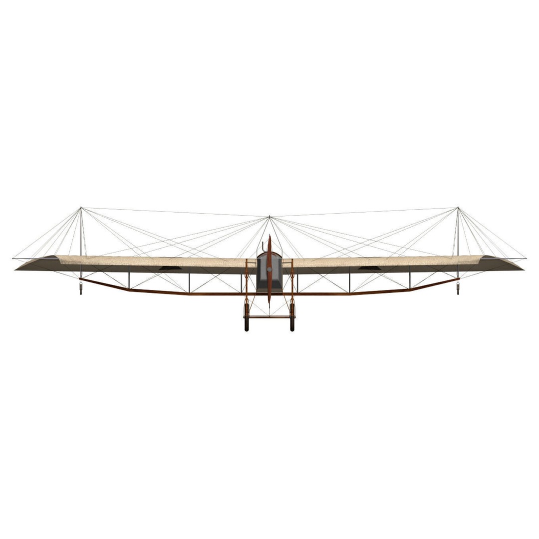 Etrich Taube 3D Model – High Poly Military Aircraft, FBX, OBJ - View 11