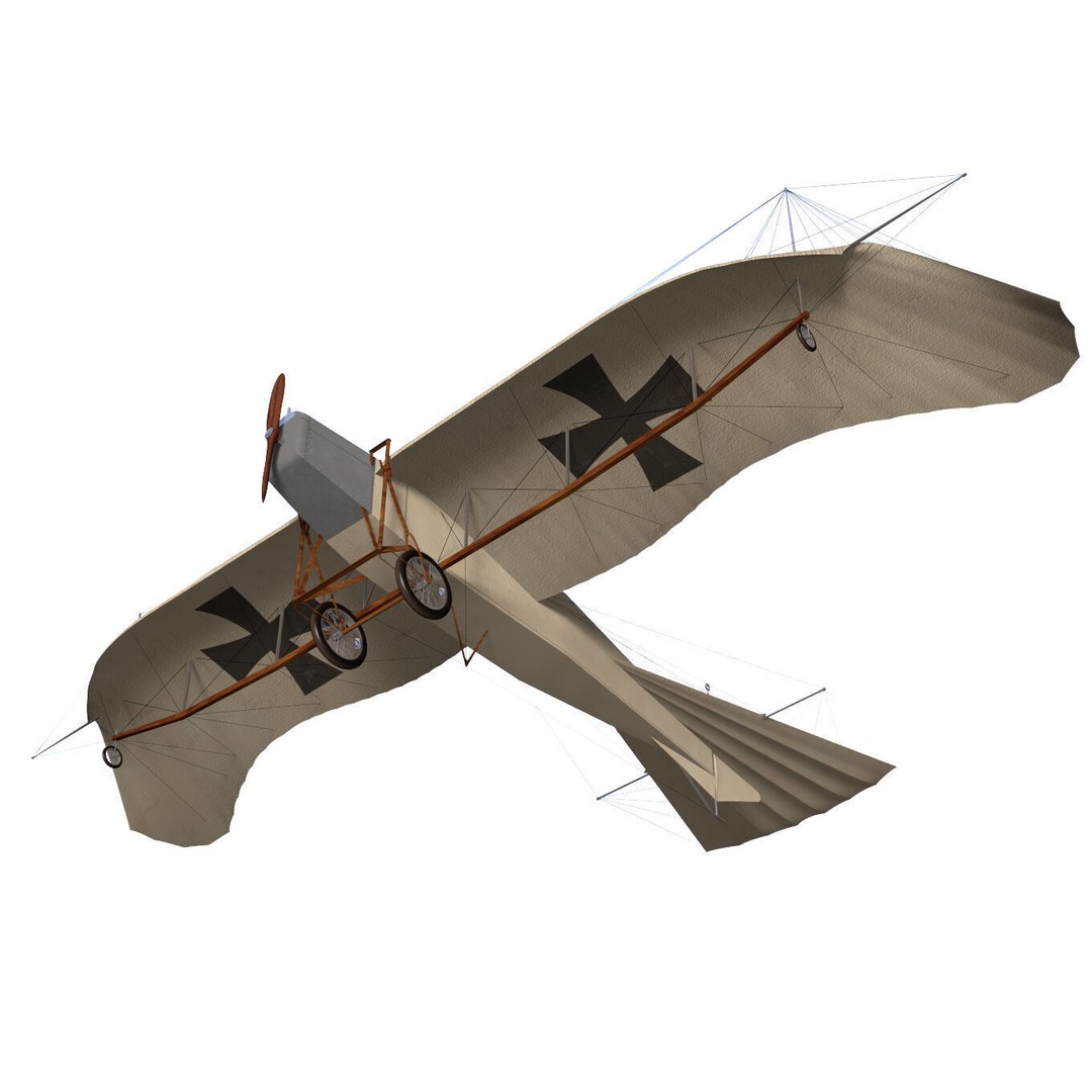 Etrich Taube 3D Model – High Poly Military Aircraft, FBX, OBJ - View 5