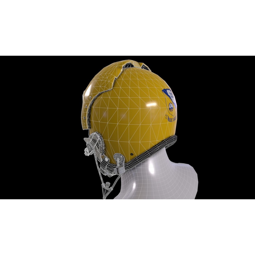 Fighter Pilot Helmet HGU-33 3D Model – Low Poly Game Asset, FBX