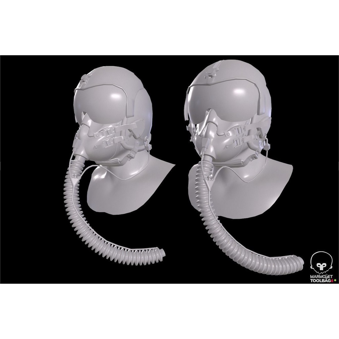 Fighter Pilot Helmet HGU-33 3D Model – Low Poly Game Asset, FBX - View 10