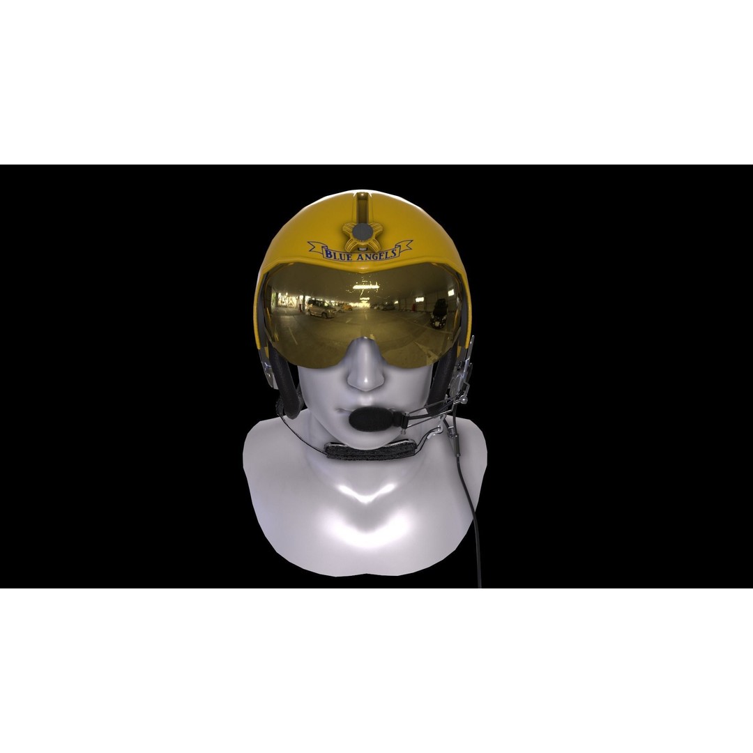 Fighter Pilot Helmet HGU-33 3D Model – Low Poly Game Asset, FBX - View 12