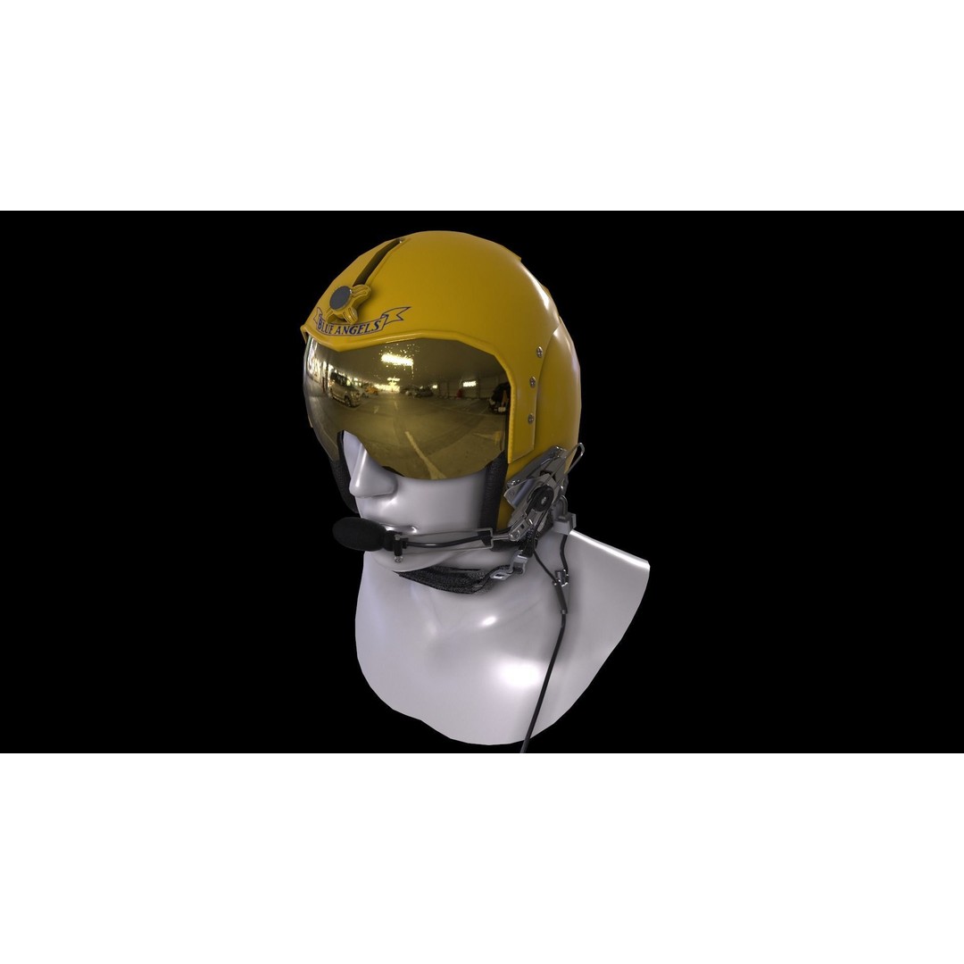 Fighter Pilot Helmet HGU-33 3D Model – Low Poly Game Asset, FBX - View 15