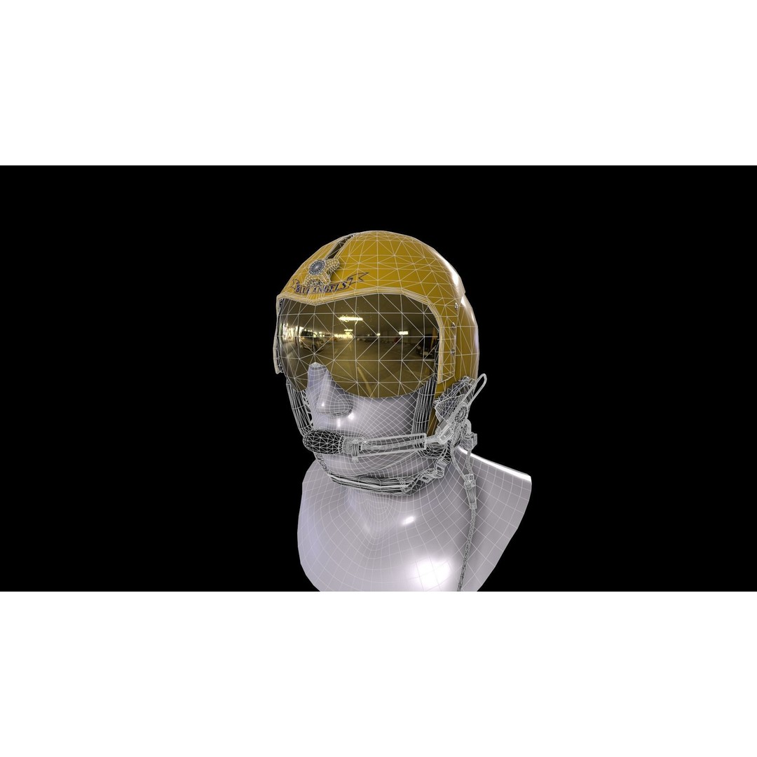 Fighter Pilot Helmet HGU-33 3D Model – Low Poly Game Asset, FBX - View 16