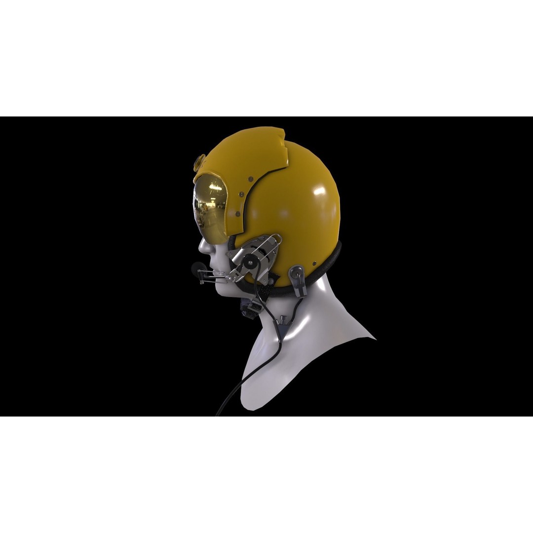 Fighter Pilot Helmet HGU-33 3D Model – Low Poly Game Asset, FBX - View 17