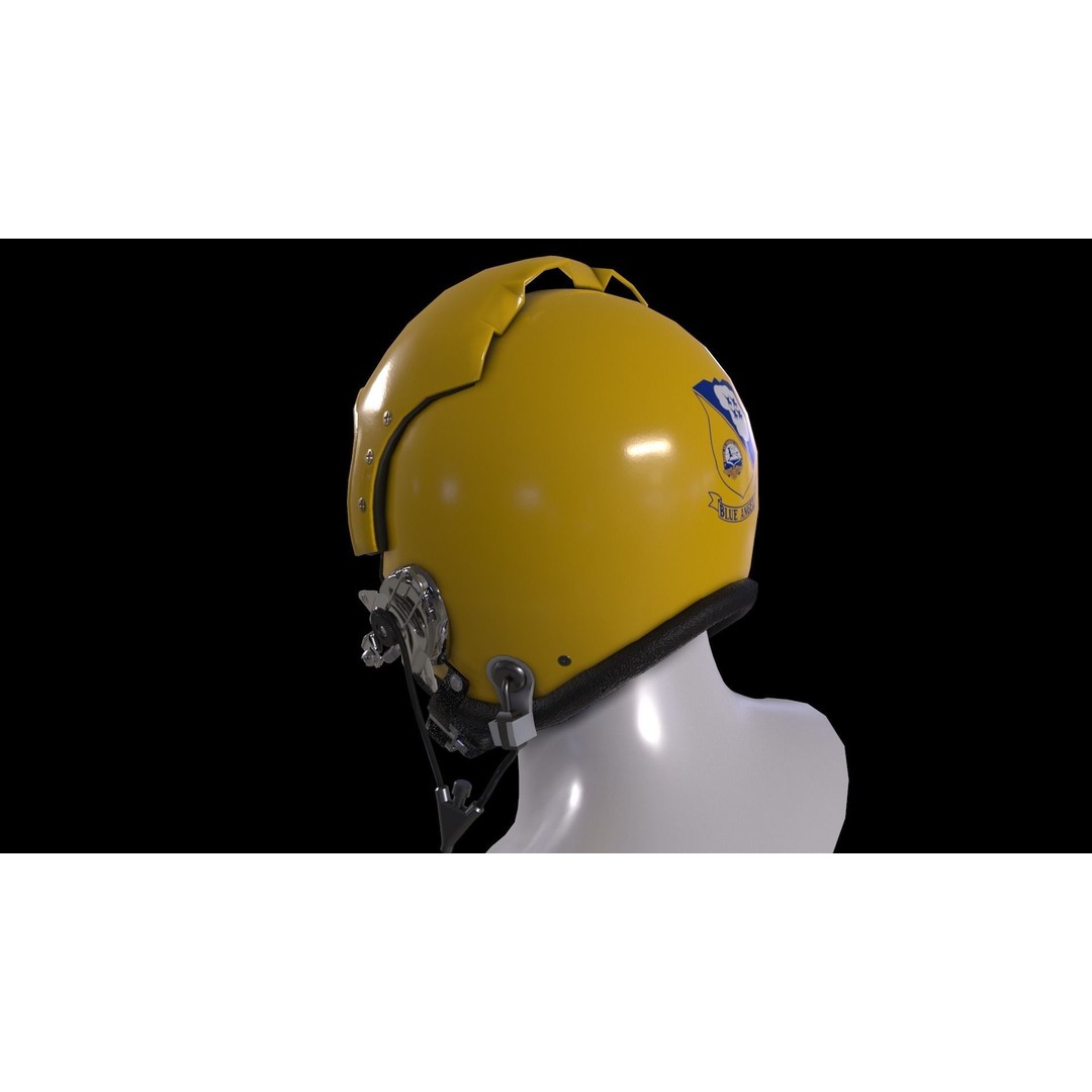Fighter Pilot Helmet HGU-33 3D Model – Low Poly Game Asset, FBX - View 18