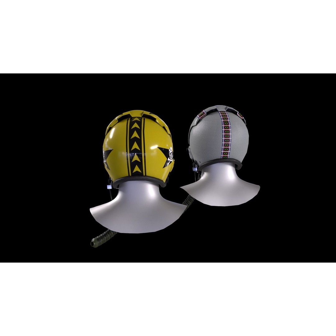 Fighter Pilot Helmet HGU-33 3D Model – Low Poly Game Asset, FBX - View 4