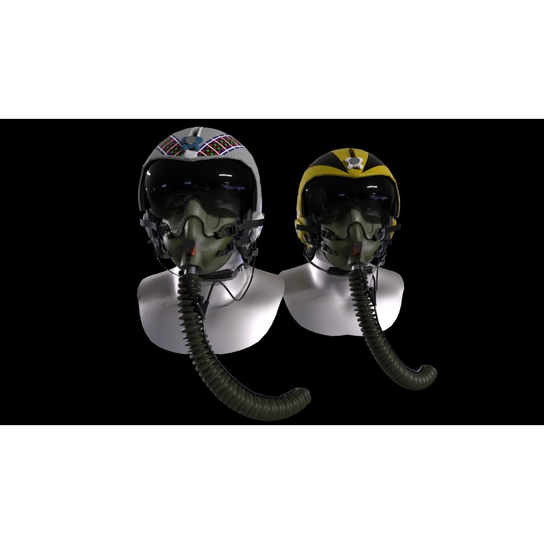 Fighter Pilot Helmet HGU-33 3D Model – Low Poly Game Asset, FBX - View 6