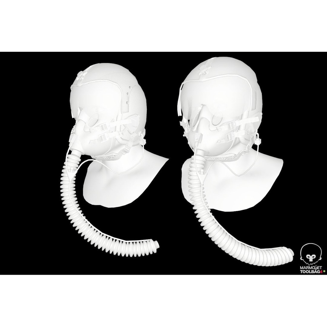 Fighter Pilot Helmet HGU-33 3D Model – Low Poly Game Asset, FBX - View 7
